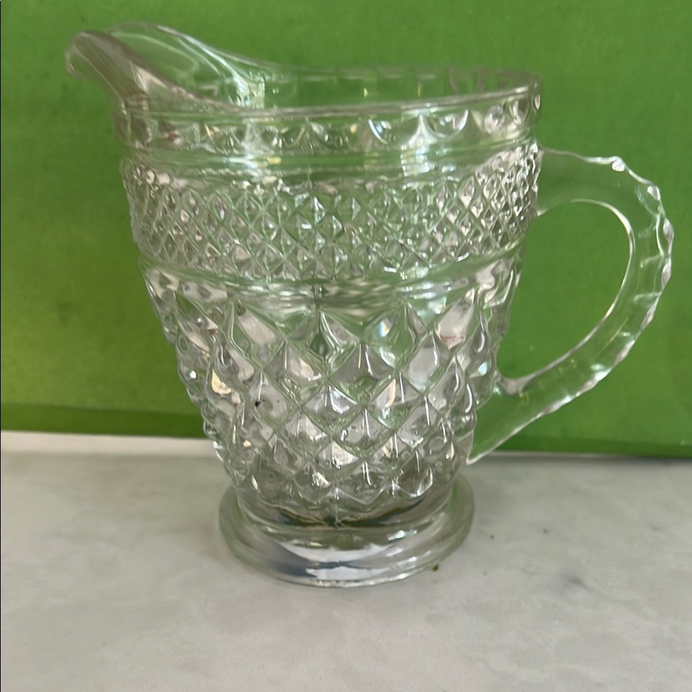 Vintage Anchor Hocking Wexford Pint Pitcher Jug Pressed Glass